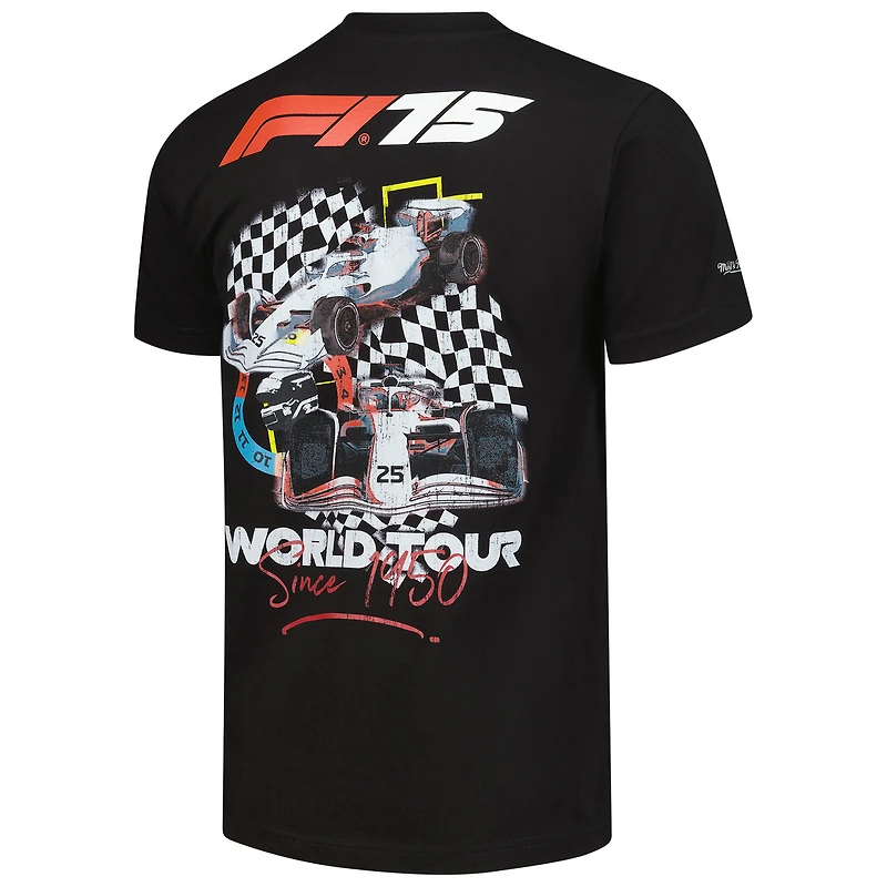 T-shirt noir Mitchell & Ness F1 World Tour pour homme
