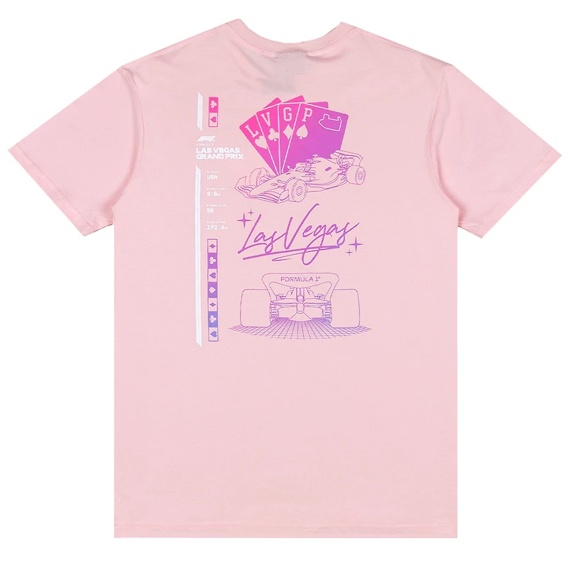 Men's Pink 2025 Las Vegas Grand Prix Steering T-Shirt