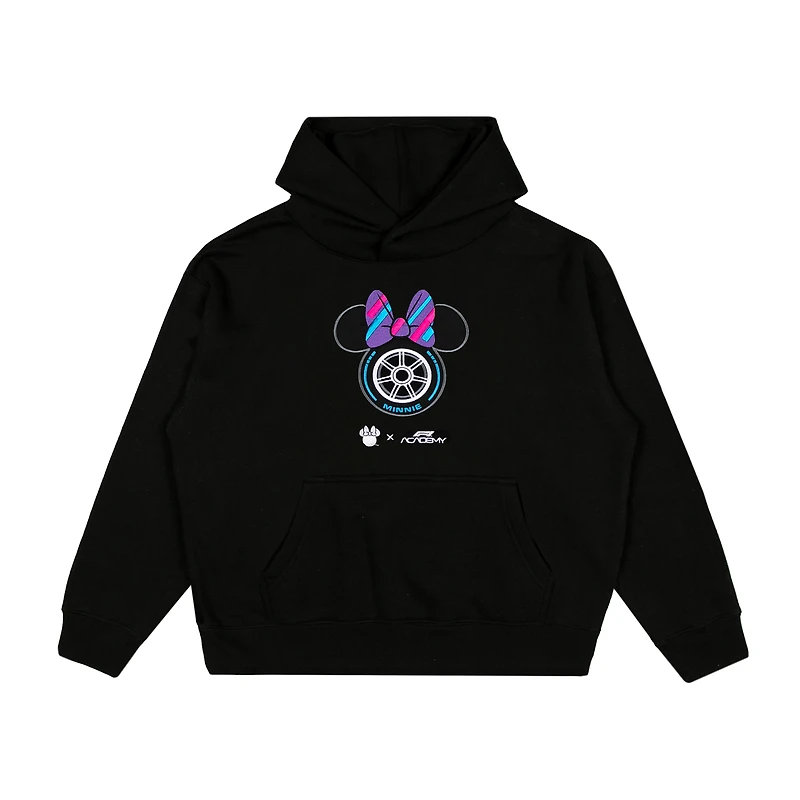 Women's Black F1 Academy x Disney Minnie Mouse Wheel Hoodie