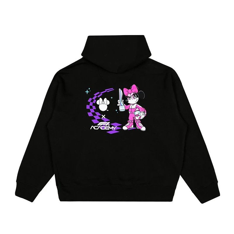 Women's Black F1 Academy x Disney Minnie Mouse Wheel Hoodie