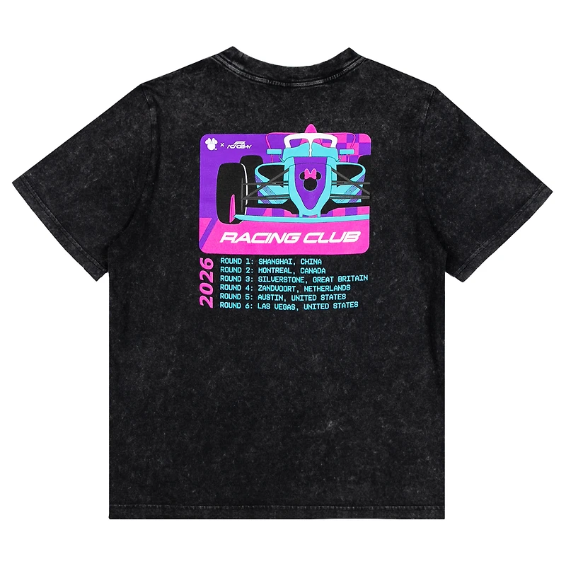 Women's Black F1 Academy x Disney Race Calendar Boxy Washed T-Shirt