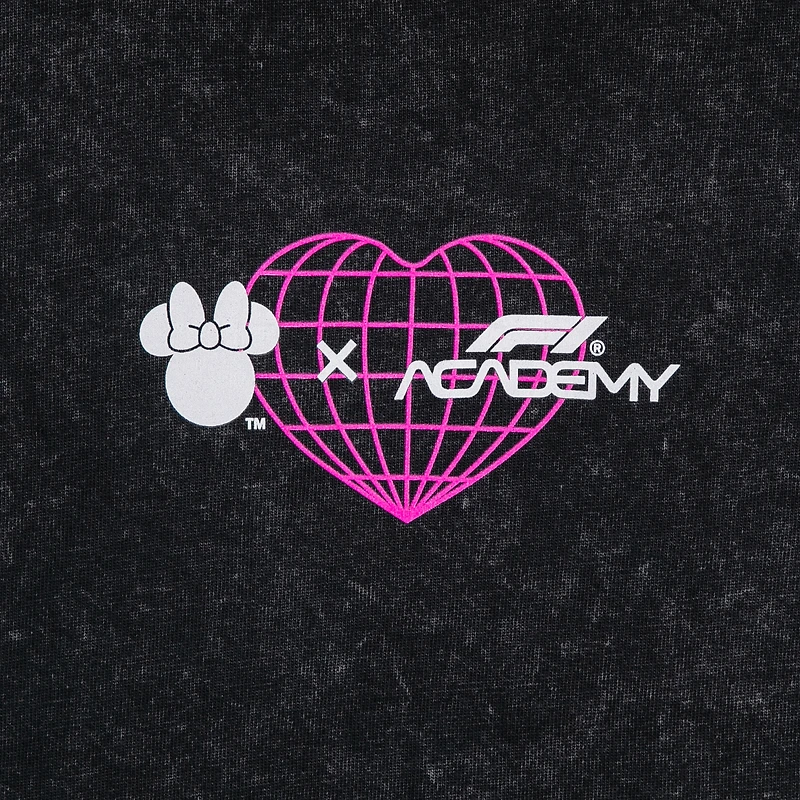 Women's Black F1 Academy x Disney Race Calendar Boxy Washed T-Shirt