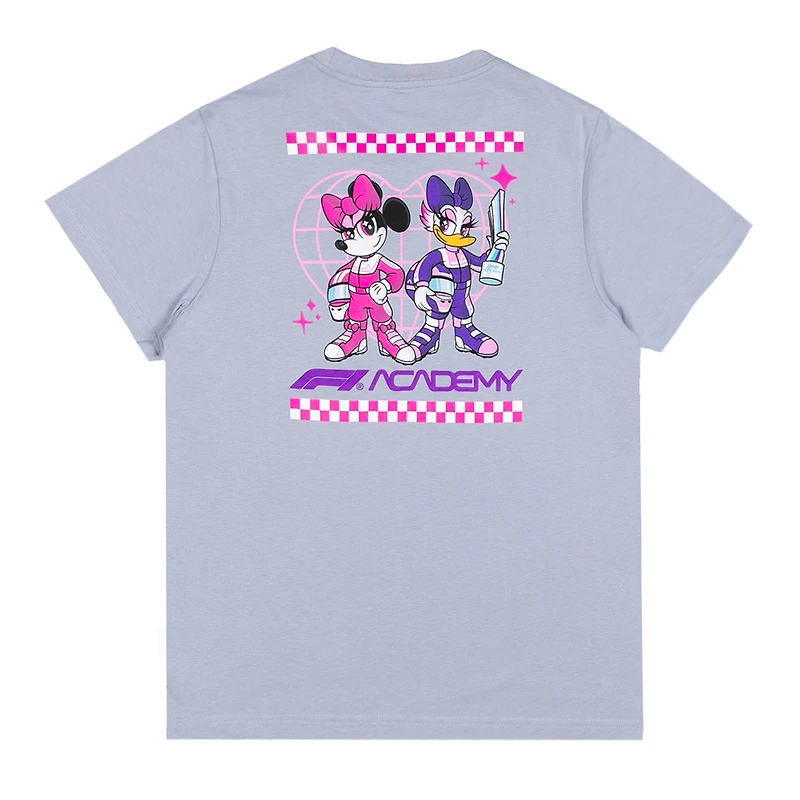 T-shirt gris F1 Academy x Disney à nœud papillon pour femme