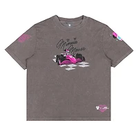 T-shirt gris pour femme F1 Academy x Disney Minnie Mouse, coupe carrée et délavée