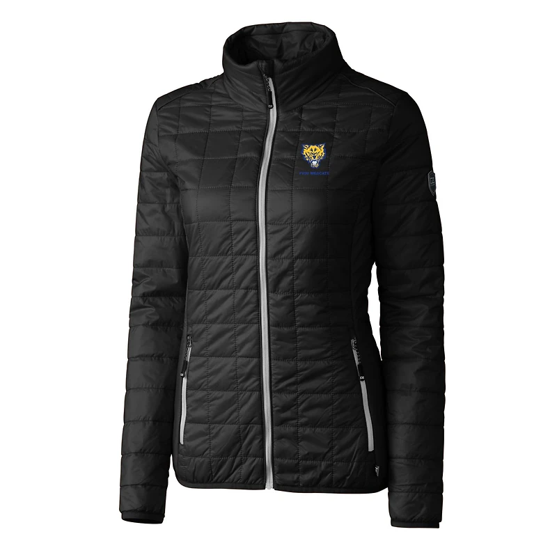 Women's Cutter & Buck Black Fort Valley State Wildcats Rainier Eco Insulated Puffer Full-Zip Jacket