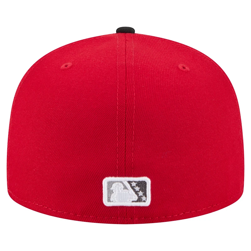 Casquette ajustée 59FIFTY de la collection authentique TinCaps Red Fort Wayne New Era pour homme