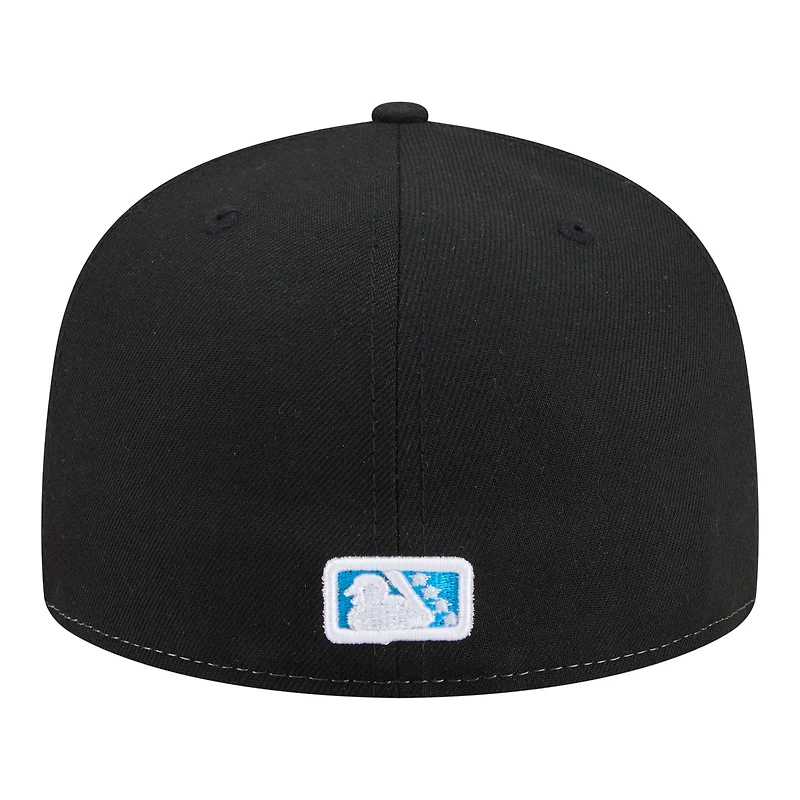 Casquette ajustée New Era 59FIFTY pour homme, noire et blanche, Fort Wayne TinCaps, soirées thématiques des ligues mineures