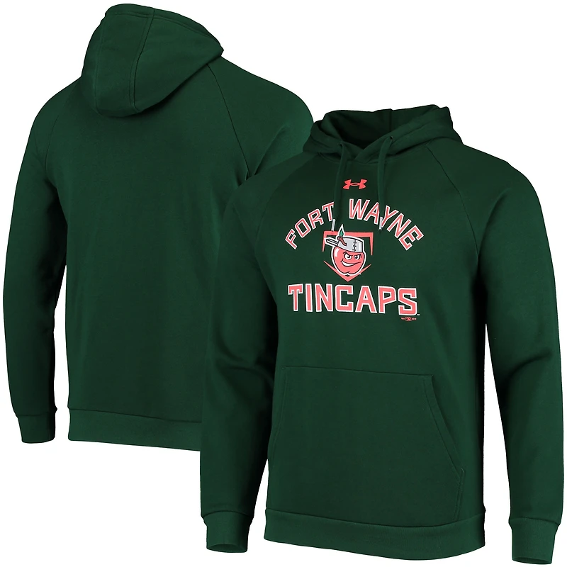 Under Armour Fort Wayne TinCaps Pull à capuche en polaire raglan toute la journée vert pour homme