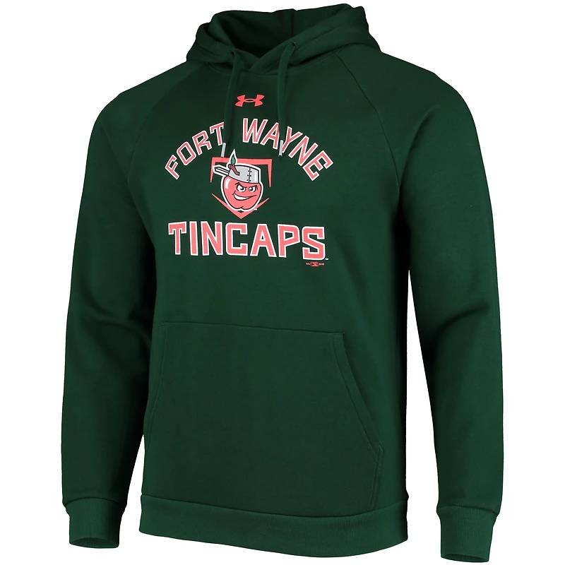 Under Armour Fort Wayne TinCaps Pull à capuche en polaire raglan toute la journée vert pour homme