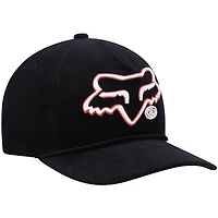 Men's Black Fox Racing Brushed Snapback Hat