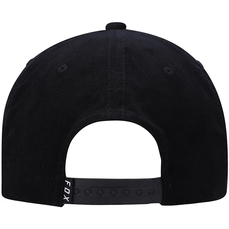 Men's Black Fox Racing Brushed Snapback Hat