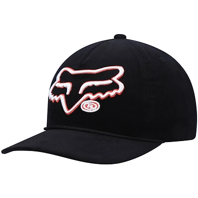 Men's Black Fox Racing Brushed Snapback Hat