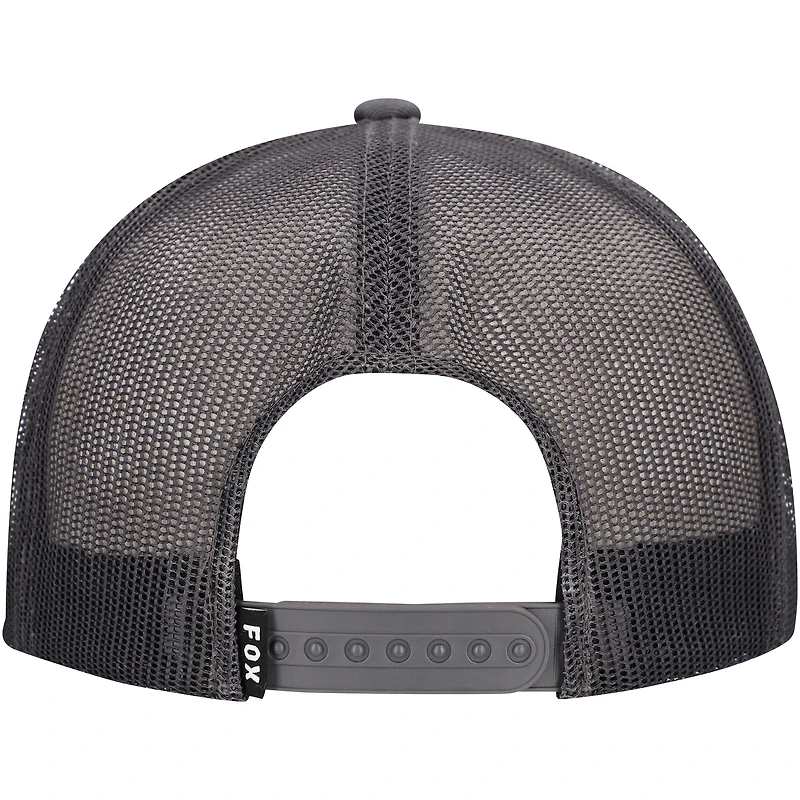 Men's Fox Graphite Fox Racing Race Crew Trucker Snapback Hat