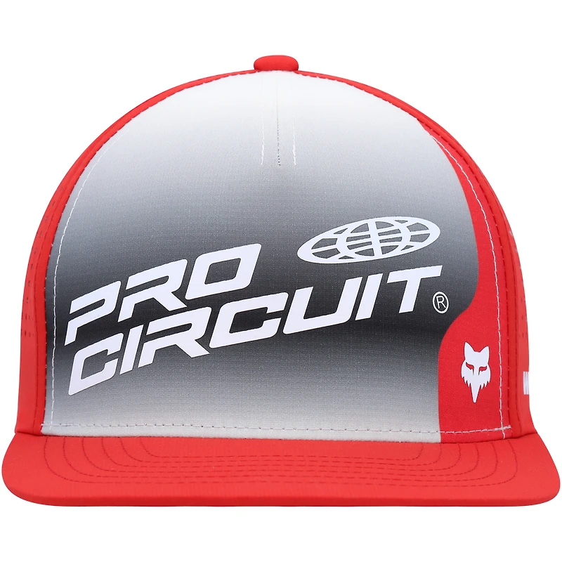 Casquette Snapback réglable Fox Foyl Pro Circuit pour hommes, gris/rouge