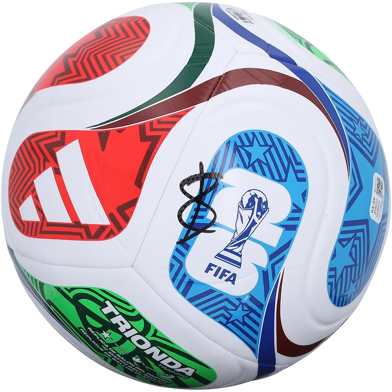 Ballon de football d'entraînement Trionda, signé par Bradley Barcola, équipe de France, Coupe du Monde FIFA 2026