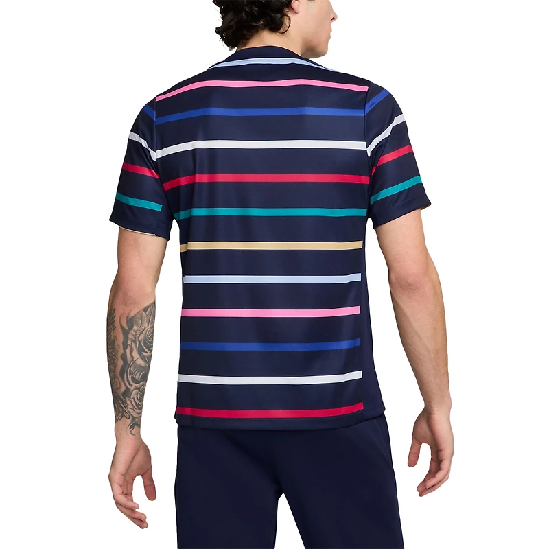 Maillot d'avant-match Nike bleu pour homme de l'équipe nationale France 2024 Academy Pro