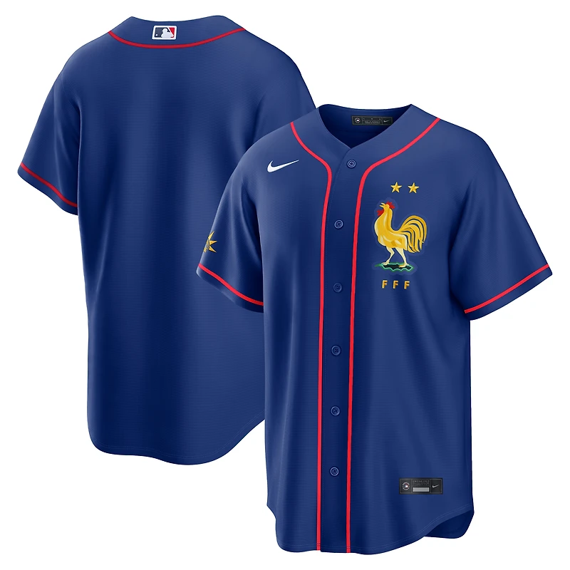 Maillot réplique Nike bleu de l'équipe nationale France x MLB Stadium pour homme