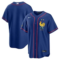Maillot réplique Nike bleu de l'équipe nationale France x MLB Stadium pour homme