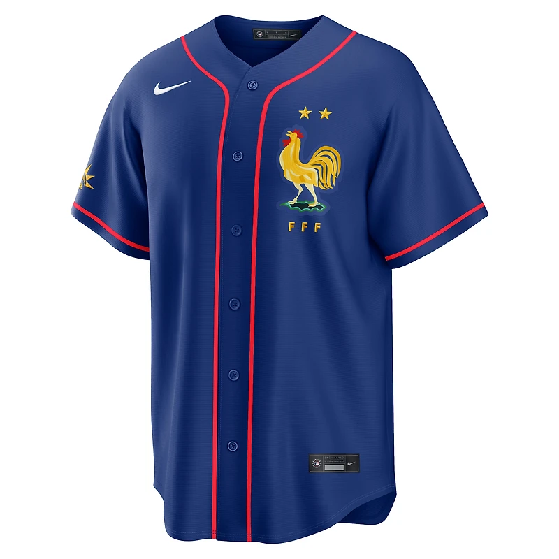 Maillot réplique Nike bleu de l'équipe nationale France x MLB Stadium pour homme