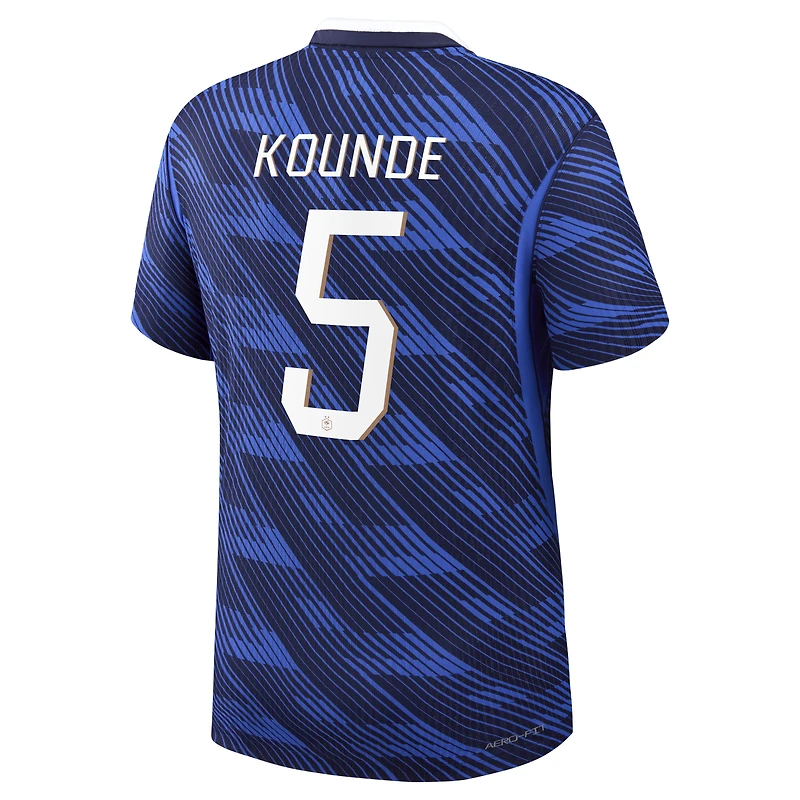 Maillot domicile authentique Nike Jules Koundé bleu de l'équipe France 2026 pour homme