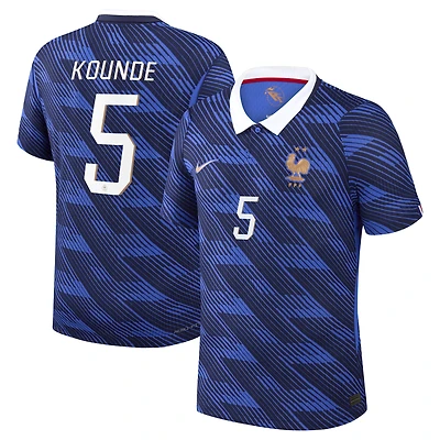 Maillot domicile authentique Nike Jules Koundé bleu de l'équipe France 2026 pour homme