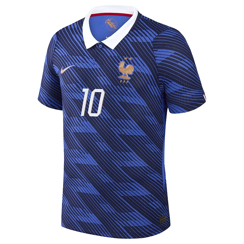 Maillot domicile authentique Nike Kylian Mbappé bleu de l'équipe France 2026 pour homme