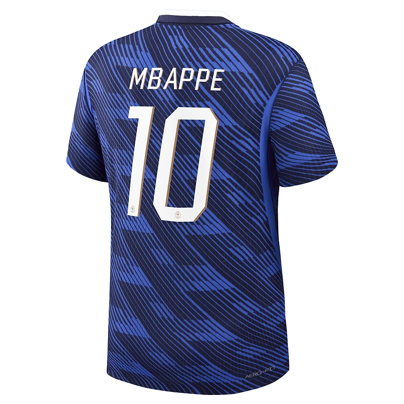 Maillot domicile authentique Nike Kylian Mbappé bleu de l'équipe France 2026 pour homme
