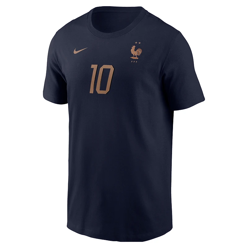 Men's Nike Kylian Mbappé Navy France National Team Name & Number T-Shirt