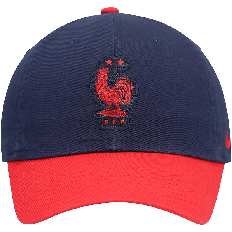 Casquette ajustable Campus de l'équipe nationale de France Nike bleu marine/rouge pour homme