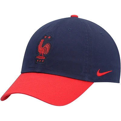 Casquette ajustable Campus de l'équipe nationale de France Nike bleu marine/rouge pour homme