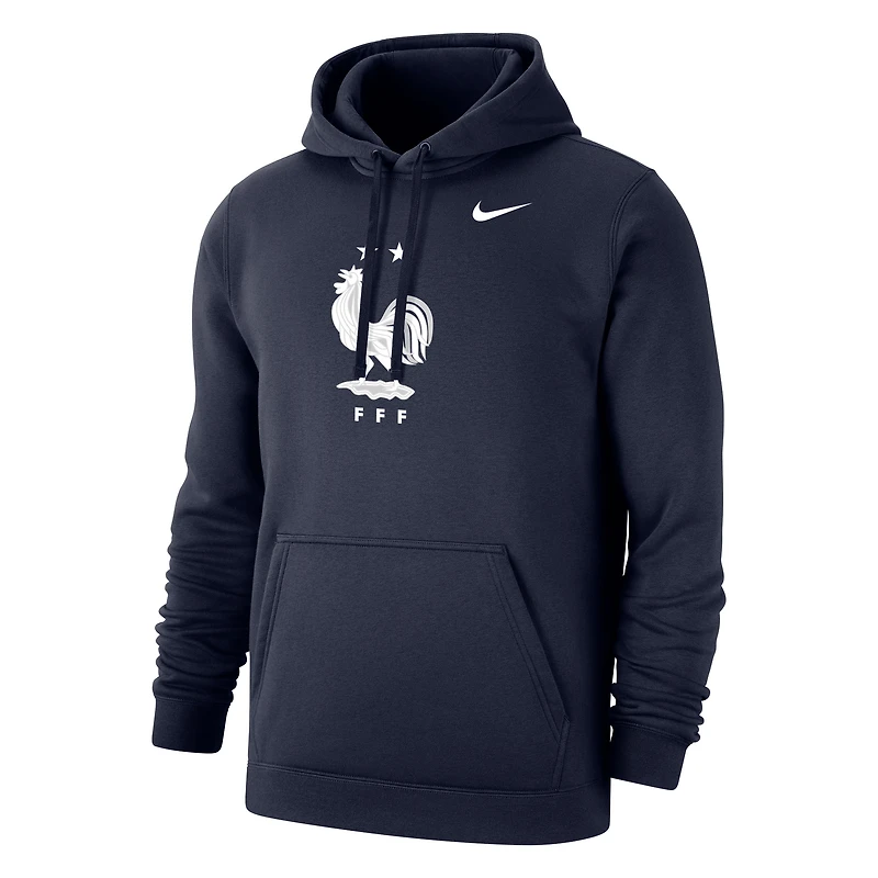 Men's Nike Navy France National Team Club Primary Pullover Hoodie