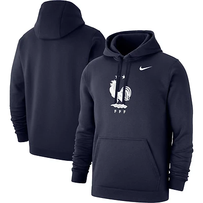Men's Nike Navy France National Team Club Primary Pullover Hoodie