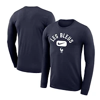 Men's Nike Navy France National Team Lockup Legend Performance Long Sleeve T-Shirt