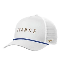 Men's Nike White France National Team Rise Rope Trucker Adjustable Hat