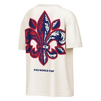 T-shirt oversize Outerstuff Cream pour homme, aux couleurs de l'équipe nationale France, Coupe du Monde la FIFA 2026.