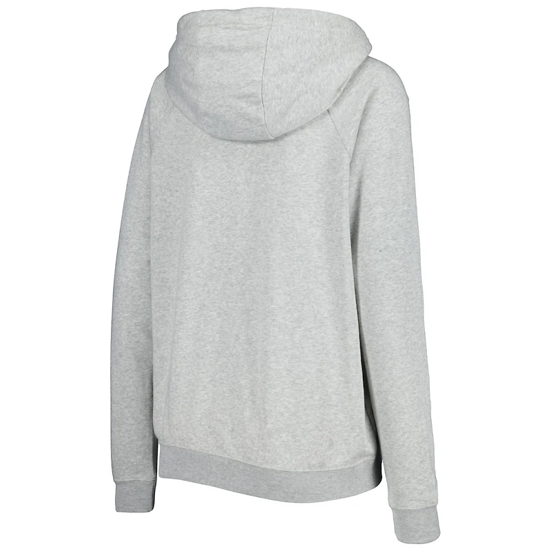 Sweat à capuche raglan Nike Équipe nationale France Lockup Varsity Fleece gris chiné pour femme