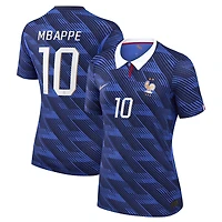 Maillot domicile authentique Nike Kylian Mbappé bleu de l'équipe France 2026 pour femme
