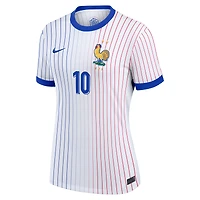 Maillot Nike Kylian Mbappe pour femme, réplique blanche de l'équipe nationale France 2024 extérieur