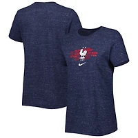 T-shirt Nike bleu marine pour femme de l'équipe nationale France Varsity Space-Dye