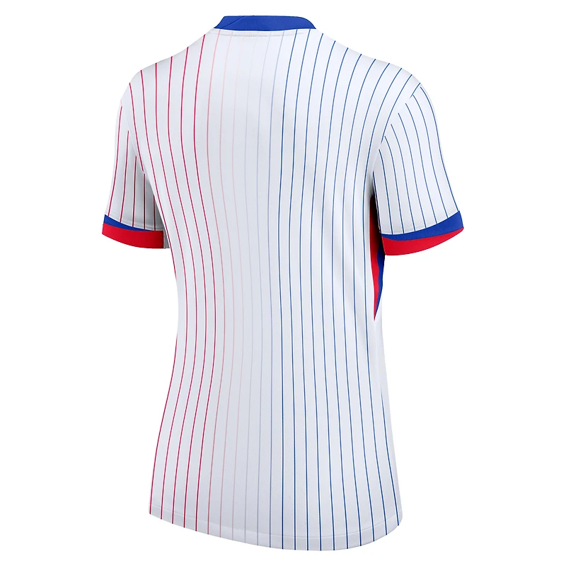 Maillot vierge Nike blanc réplique extérieur de l'équipe France 2024 pour femme