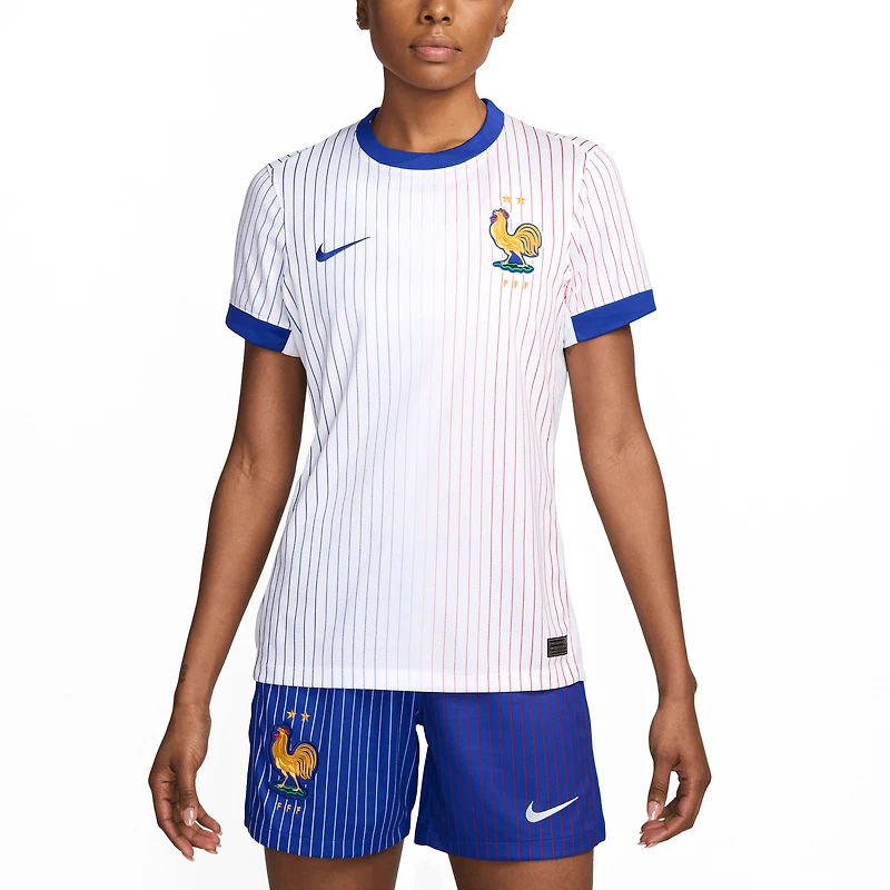 Maillot vierge Nike blanc réplique extérieur de l'équipe France 2024 pour femme