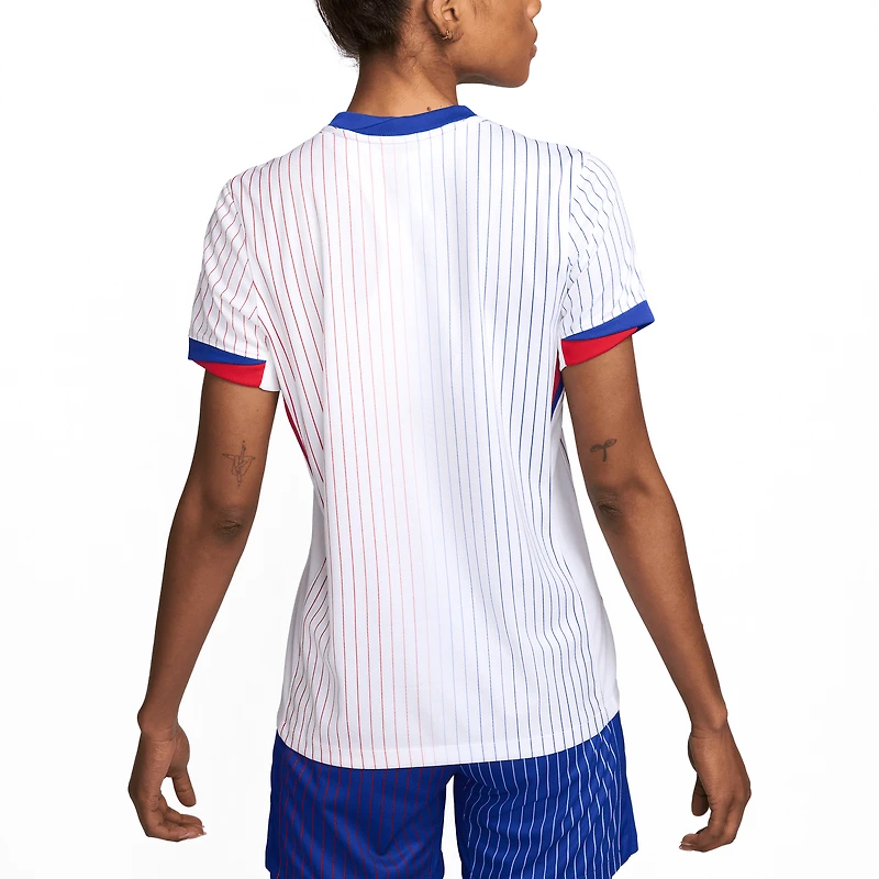 Maillot vierge Nike blanc réplique extérieur de l'équipe France 2024 pour femme