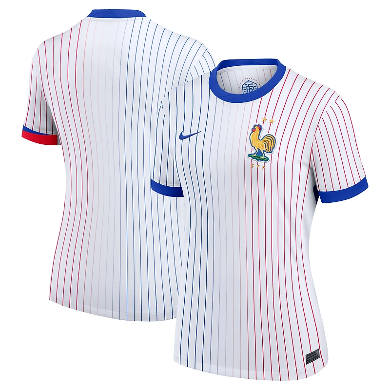 Maillot vierge Nike blanc réplique extérieur de l'équipe France 2024 pour femme