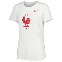 T-shirt à écusson de l'équipe nationale France Nike pour femme, blanc