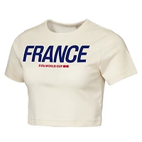Women's Outerstuff Natural France FIFA World Cup 2026 Elote Squad Cropped T-Shirt