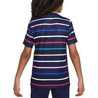Haut d'avant-match Nike bleu pour enfant de l'équipe France 2024 Academy Pro