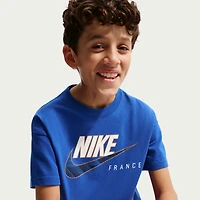 T-shirt Nike Futura bleu pour jeunes de l'équipe nationale France