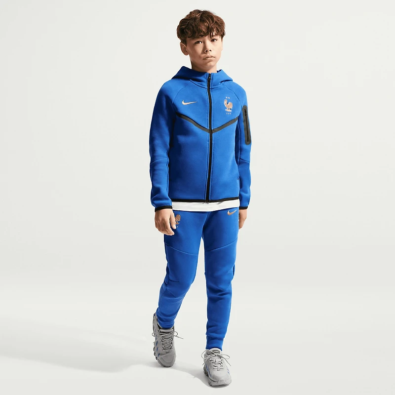 Youth Nike Blue France National Team Tech Fleece Full-Zip Hoodie