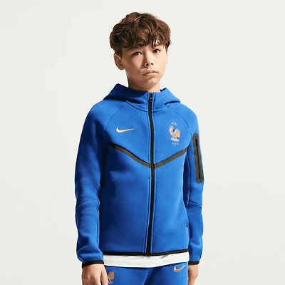 Sweat à capuche zippé Nike bleu de l'équipe nationale France en polaire technique
