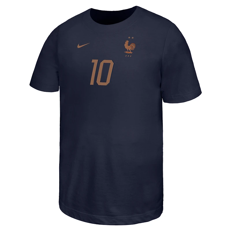 Youth Nike Kylian Mbappé Navy France National Team Name & Number T-Shirt